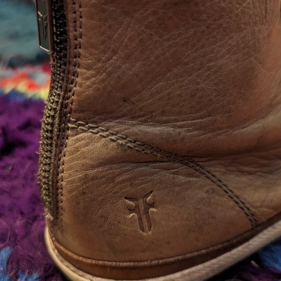 Frye Greene Leather Back-Zip High-Top Sneakers W9 - Picture 5 of 7